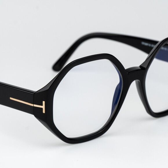 Tom Ford Woman Eyeglasses Black Blue Light Block Round FT5967-B 001 NEW AUTHENTI main image 8